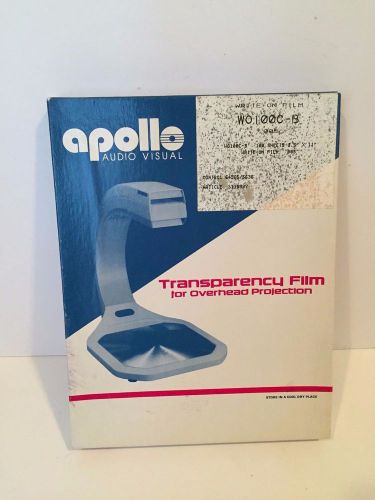 Apollo Write-On Transparency Film WO100C-B 100 Sheets 8 1/2&#034; X 11&#034; (NIB)