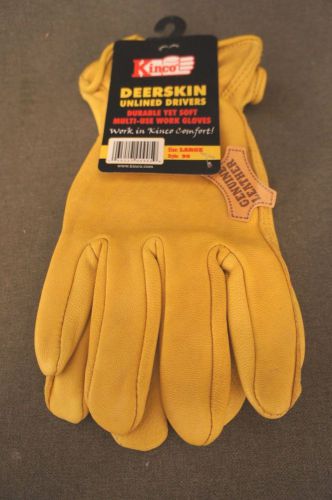 Kinco Deerskin unlined drivers/work gloves Durable &amp; soft multi-use. new w/tags.