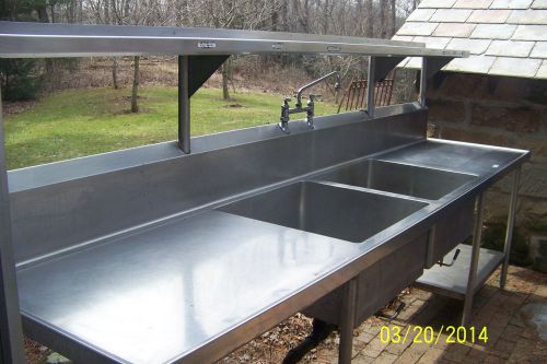 Commercial Kitchen Stainless Steel (2) Two Compartment Sink 123 x 30