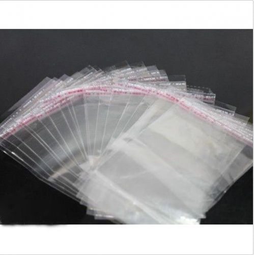 Hot 50Pcs Self Adhesive Resealable 8X14cm Clear Plastic Cellophane Packaging PKU