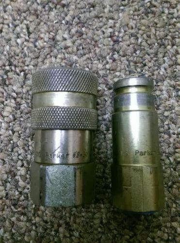 Parker ff-502-10fo male &amp; parker ff-501-10fo female hydraulic couplers for sale