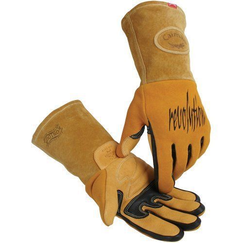 Caiman 1818-5 gold elkskin heavy insulation welding-revolution glove  large for sale