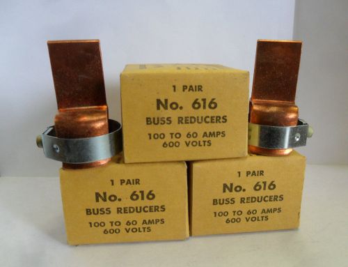 New lot bussmann 616 fuse reducers 600v 100 to 60 amp class h ni for sale