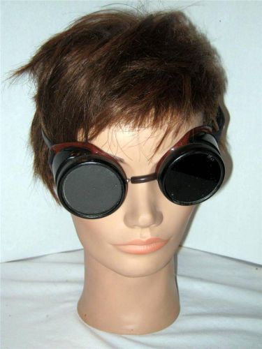 VINTAGE AIRCO WELDING SAFETY GOGGLES w/box STEAMPUNK MOTORCYCLE