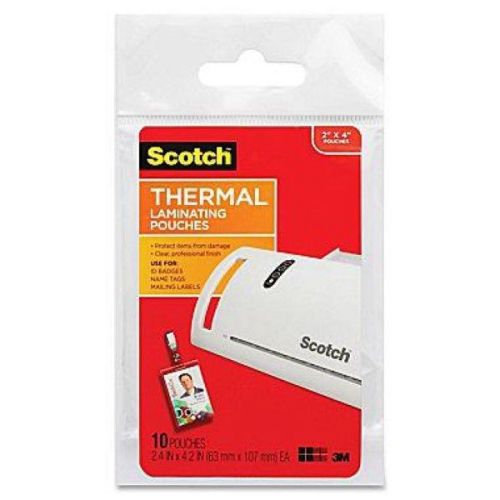 3M TP5852-10 Scotch Thermal Laminating Pouch Clip Clear 10/Pk
