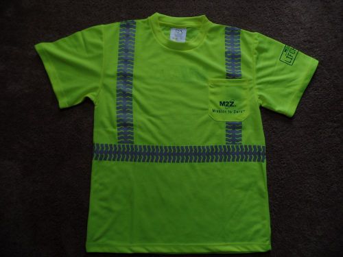 TSA WASTE MANAGEMENT Neon Green M2Z Mission to Zero Reflective Shirt LARGE
