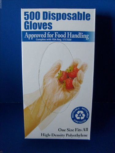 Clean Ones Plastic Disposable Food HDPE Gloves 500 Count 1 Pack One Size
