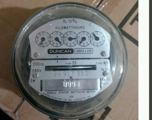 Two ELECTRIC METER SINGLE PHASE DUNCAN ELECTRIC UTILITY POWER WATTHOUR METER
