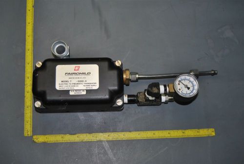 FAIRCHILD ELECTRIC TO PNEUMATIC TRANSDUCER T-5200-4 W/ POWERS GAUGE