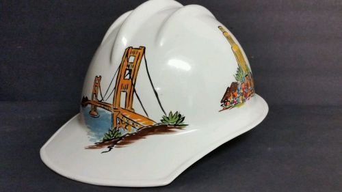 Vintage Hard Boiled ED Bullard Hard Hat, Hand Painted San Francisco Collectable
