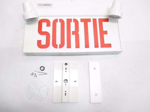 New lumacell lm50cs12mt9 sortie illumanted emergency exit sign 120-347vac d49844 for sale