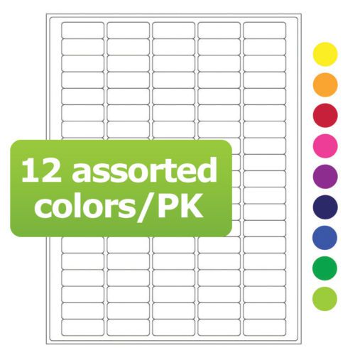 Cryo laser labels - 1.42&#034; x 0.55&#034;  #CL-6 (12 assorted colors)