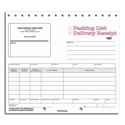 Packing List Form with Shipping Label