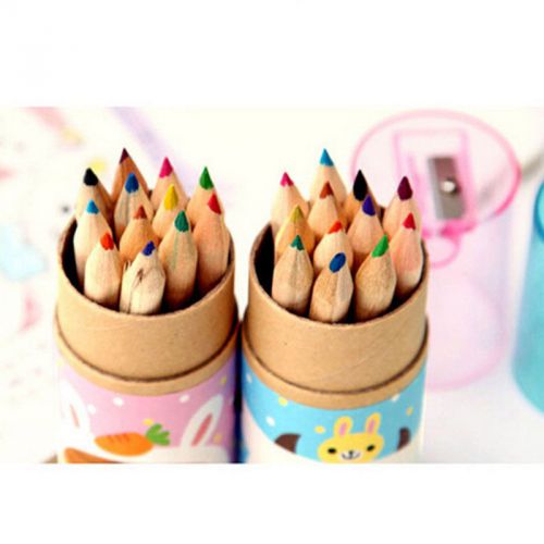 12Pcs Colorful Wood Pencil  For Children Stationery Sketch Drawing USEF .E