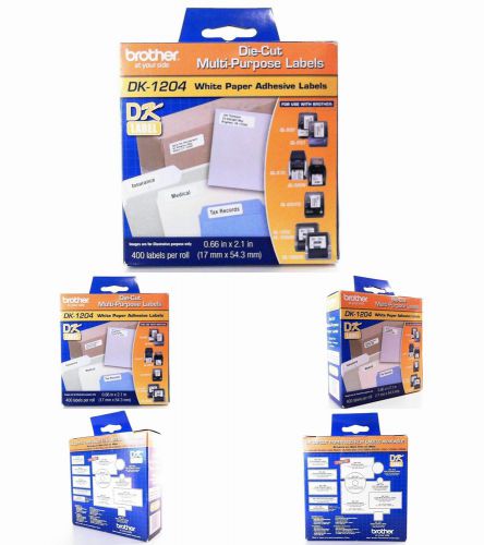 NEW Brother Die Cut Multi-Purpose Labels .66&#034;x2.1&#034; 400/Roll Adhesive Paper CHOP