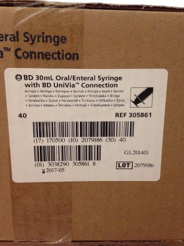 Bd 30ml oral/enteral syringe #305861 new in sealed box 40/box for sale