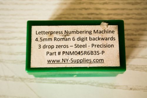 Letterpress Numbering Machine 6 Digit Backward