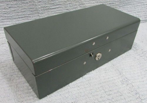 Old Oxford Industrial Metal Mid-Century 3x5x10 Gray Steel Document Box FREE S/H