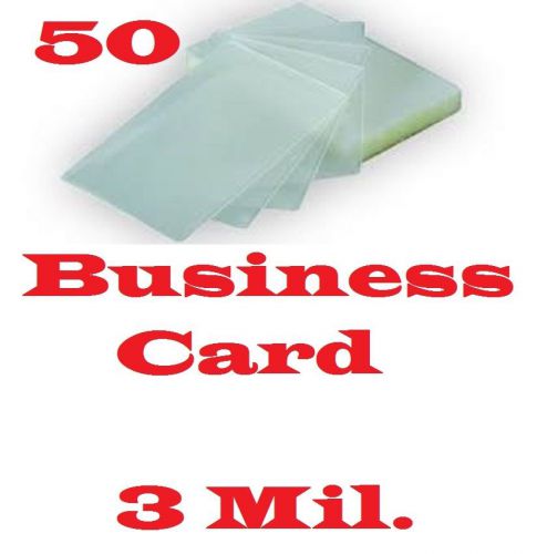50 Business Card Laminating Laminator, Pouches Sheets 3 Mil  2-1/4 x 3-3/4