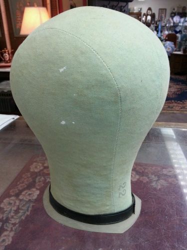 Vintage millinery?  Fabric cloth covered size 22 hat wig form stand
