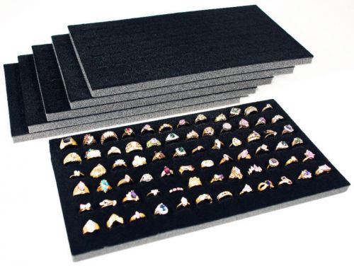 6 Piece Black Foam Ring Display Pads Each Holds 72 Rings Jewelry Displays