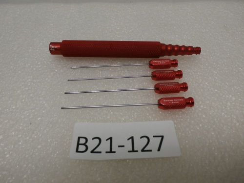 LIPOSUCTION Cannula Set 1.5mm Straight RED Removeable HANDLE Plastic Surgery