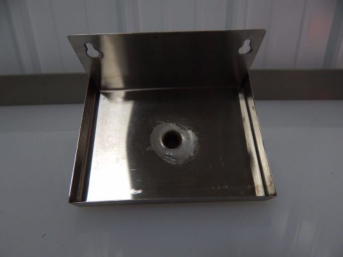 STAINLESS STEEL WALL MOUNT DRIP PAN 6&#034;WIDE X 4.5OUT X 3/4 DEEP W/.625 OD OUTLET