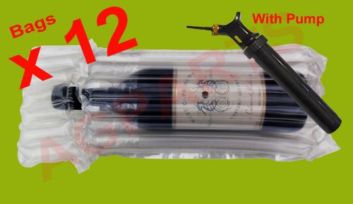 INFLATABLE AIR PACKAGING  BUBBLE PACK  WRAP BAG FOR WINE BOTTLE X 12 WITH PUMP