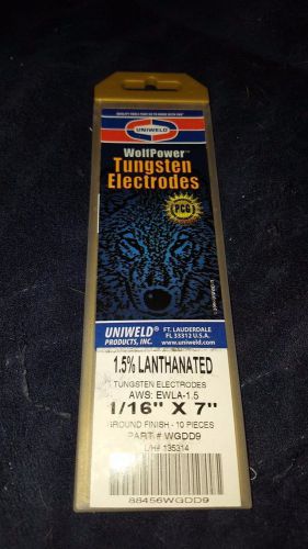 1.5% Lanthanated Tungsten Electrode 1/16&#034; X 7&#034; Pkg = 10 Uniweld