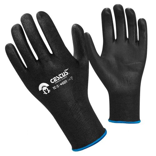 Cestus black tc3 cut resistant level 3 pu dipped glove size l for sale