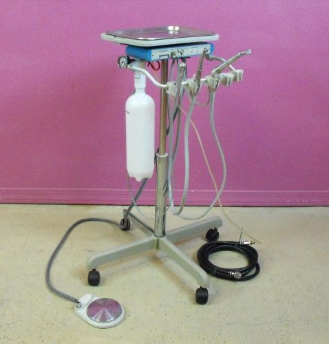 Aseptico portable mobile dental delivery cart complete w/ 2 handpieces for sale