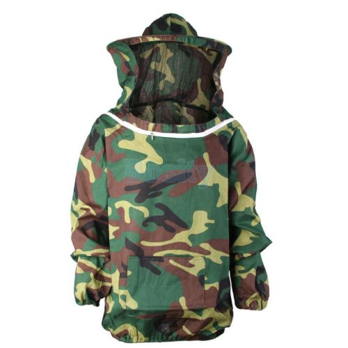 Beekeeping jacket veil suit pull over smock protective clothes green camo for sale
