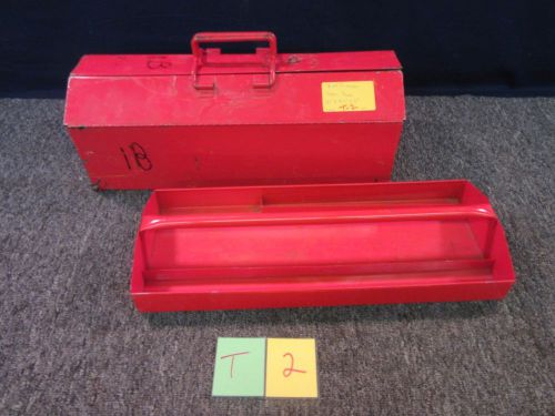 T &amp; D METAL TOOL BOX CHEST MACHINIST CASE METAL 21&#034; X 8.5&#034; X 7&#034; TRAY RED USED