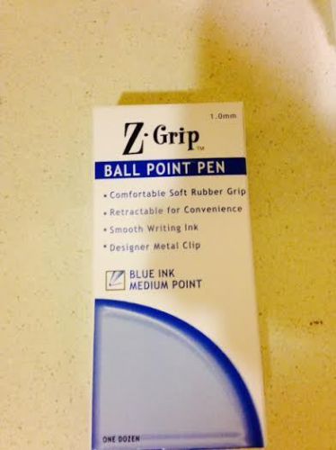 Zebra® Z-Grip® Retractable Ballpoint Pen, Medium Point, Blue, 12/Pack
