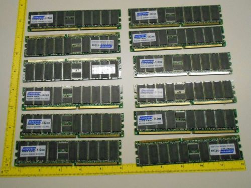 LOT OF 12 DRAM MASTER 512MB MEMORY MODULES PC2100 DDR266