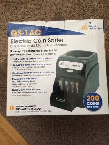 Royal Sovereign QS-1AC 1 Row Electric Coin Sorter up to 200 Coins Inserted NEW!