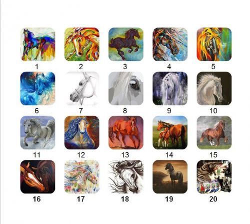 30 Square Stickers Seals Favor Tags Horse Paintings Buy 3 get 1 free (hp1)