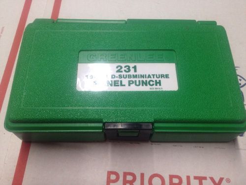 New Greenlee 231 Connector Panel Punch 15 Pin D-Subminiature 34437 #3485