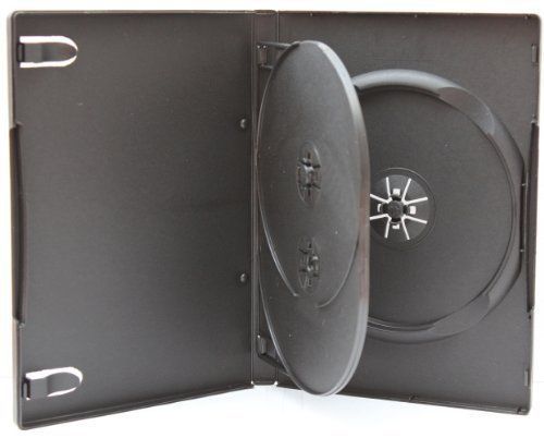 10 Standard Black Triple 3 Disc Dvd Cases Dv3r14wtbk Office Supplies Dvd Cases