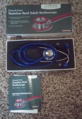 Pinnacle Series Stainless Steel Adult Stethoscope - Blue