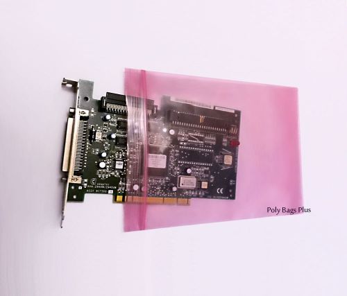 1000 6x8&#034; 4 mil pink antistatic ziplock bags mil-prf-81705e reclosable pas case for sale