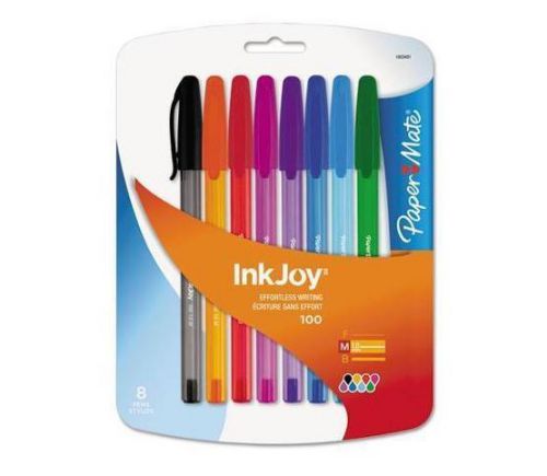Paper Mate InkJoy Medium-Point Colored Ink Pens, 8-Pack,Assorted,Ballpoint