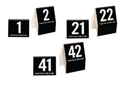 Plastic Table Numbers 1-60, Tent Style, Black w/white number, Free shipping