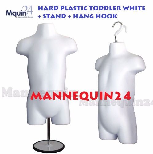 Plastic toddler mannequin w/metal stand 19&#034;~38&#034; + hanging hook for pants display for sale