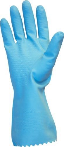 The Safety Zone Heavy Duty Rubber Gloves - 18 Mil Blue Latex, Flock Lined,