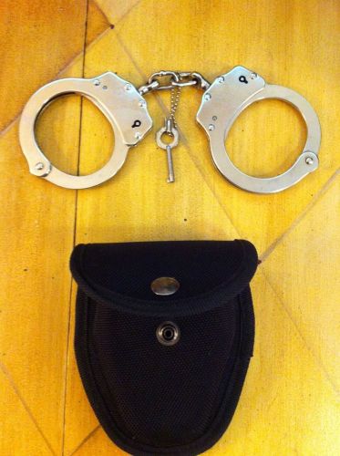 Chain link double locking handcuffs for sale