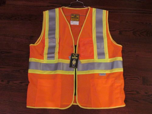 Game 1-85 D.O.T. Mesh Vest with Pockets, Orange/Lime Yellow, Size XL