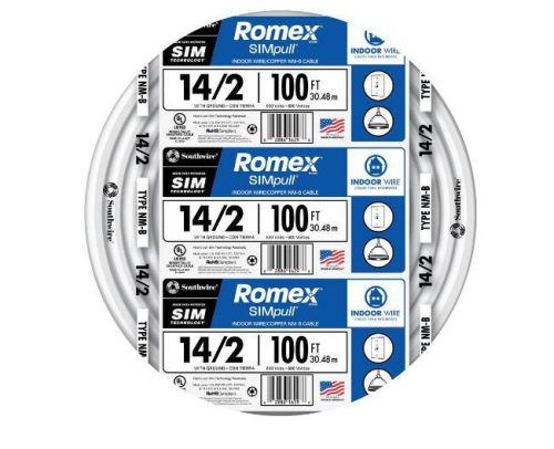 Southwire romex simpull 100-ft 14-2 non-metallic wire (by-the-roll) copper new for sale