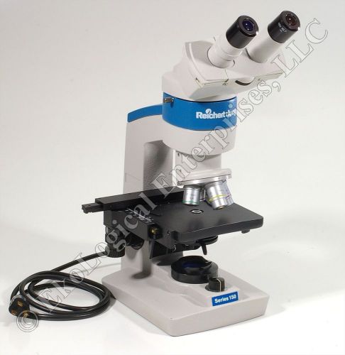 Reichert-Jung 150 Binocular Microscope w/ 4X 10X 45X 100X Objectives *NICE*