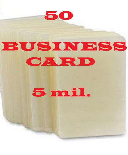 50 Business Card Laminating Pouches/Sheets,  5 Mil